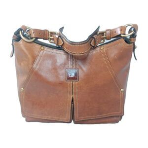 Dooney and Bourke Florentine Kingston Shoulder Bag Hobo Brown Leather Handbag